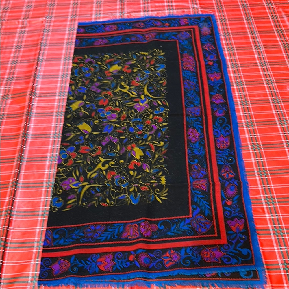 Colorful Floral Pattern Scarf - Picture 2 of 5